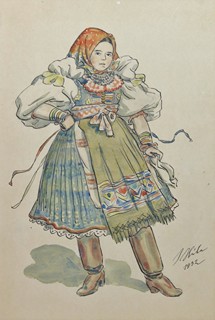Jan Hála (1890 - 1959) - Dívka v kroji