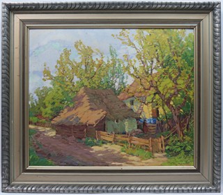 Augustin Mervart (1889 - 1968) - Vesnické stavení 