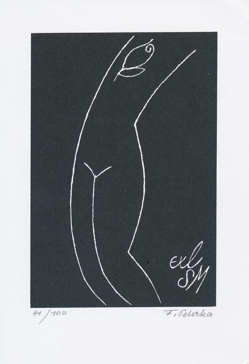 František Peterka (1920 - 2007 - Diptych dvou grafik - Akt exl SM / Noc u jezera