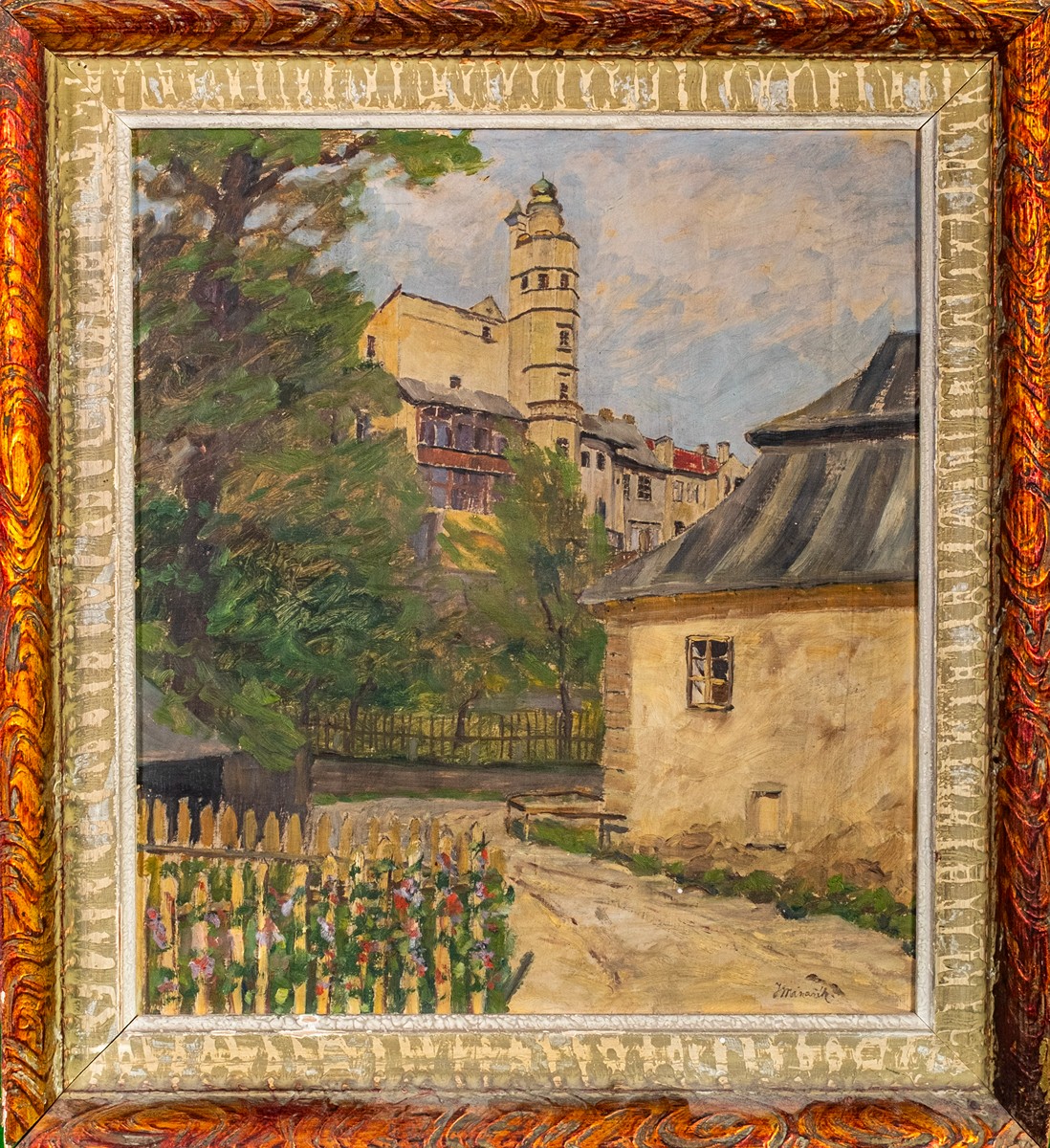 Jan Bedřich Minařík (1862 – 1937) - Rozkvetlý plůtek v podzámčí