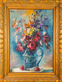 Václav Pavlík (1901 – 1966) - Kytice v masivním řezbovaném rámu