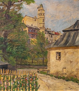Jan Bedřich Minařík (1862 – 1937) - Rozkvetlý plůtek v podzámčí