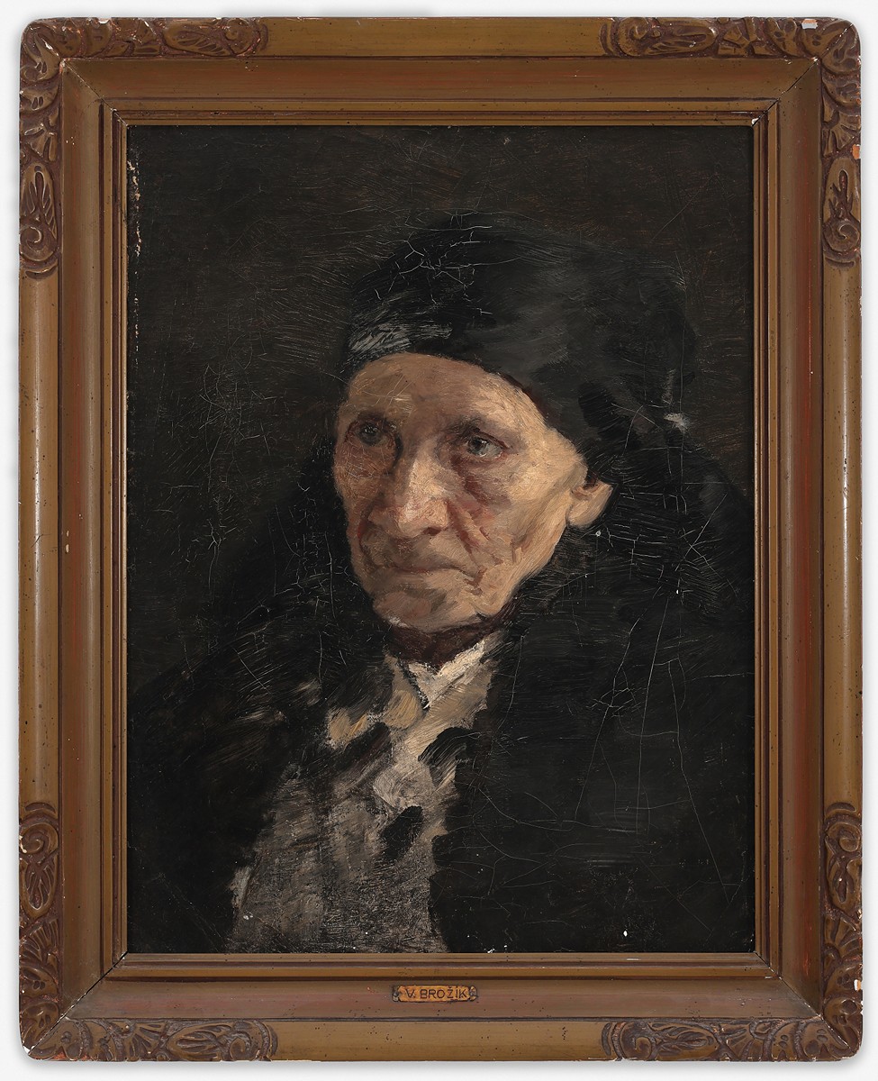 Václav Brožík - Žena v šátku