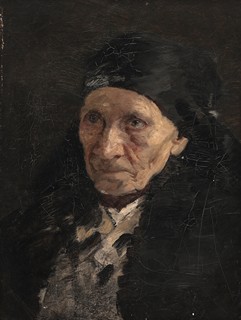 Václav Brožík - Žena v šátku