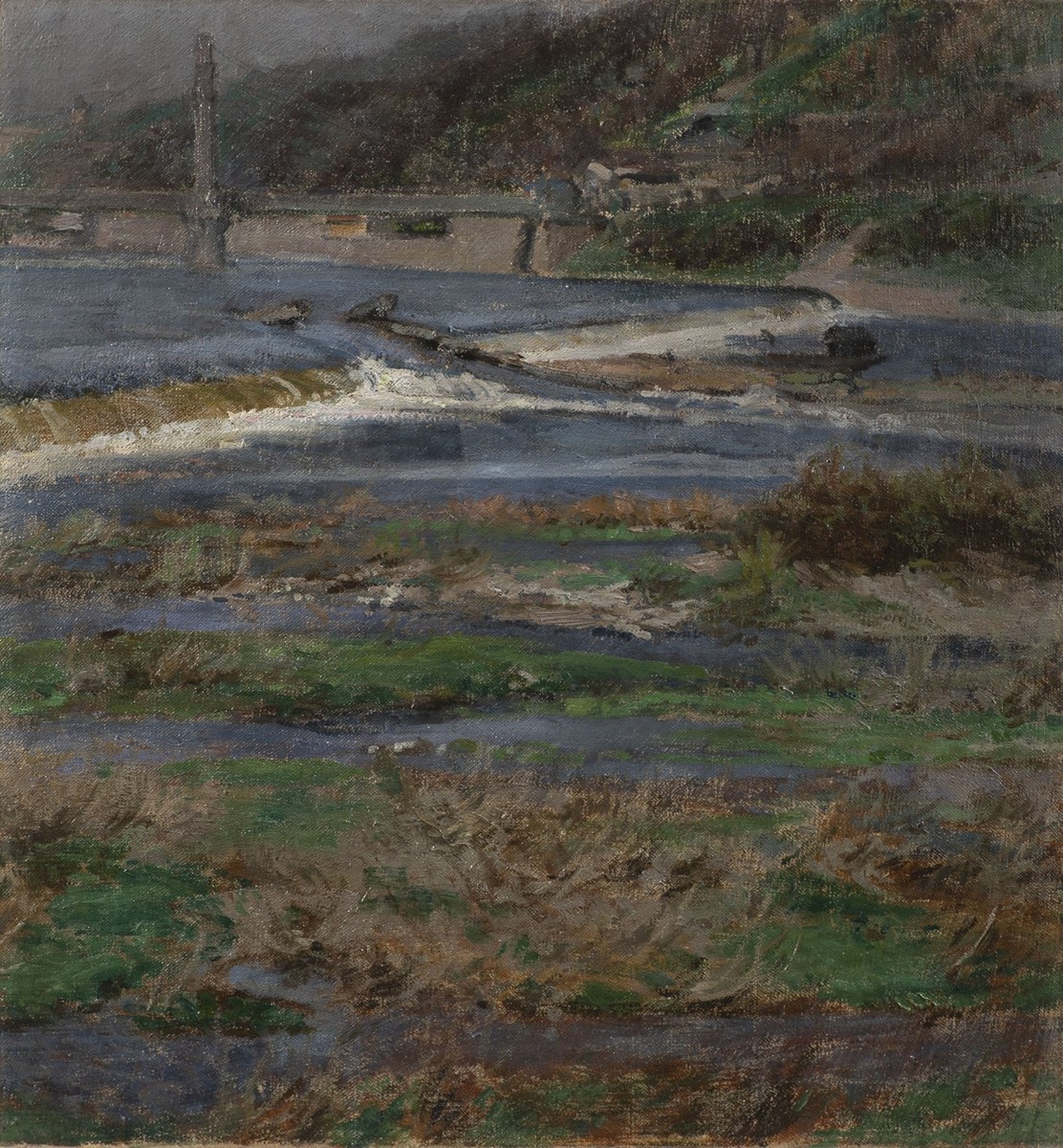 LANDSCAPE WITH A WEIR