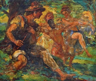 Vlastimil Košvanec (1887 - 1961) - Veselí pod stromem