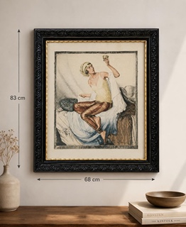 Ivo Saliger (1894 - 1987) - Žena obdivující číši Wiener Werkstätte