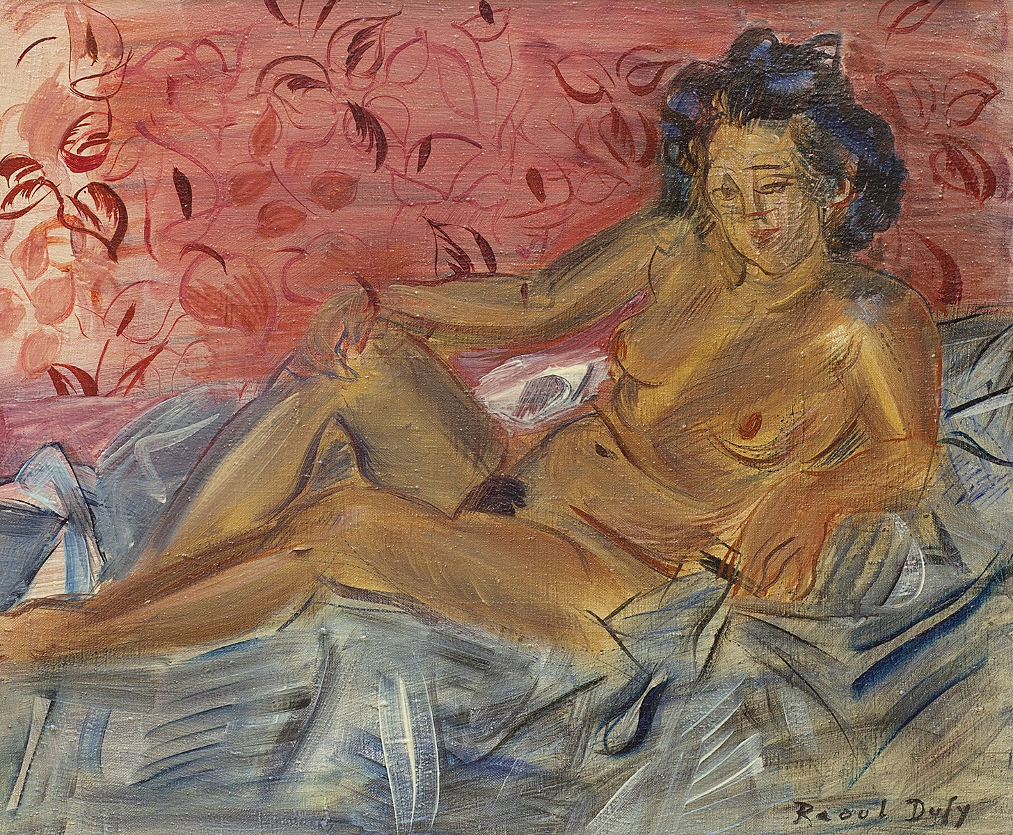 Raoul Dufy (1877 - 1953) - Nu sur fond rose