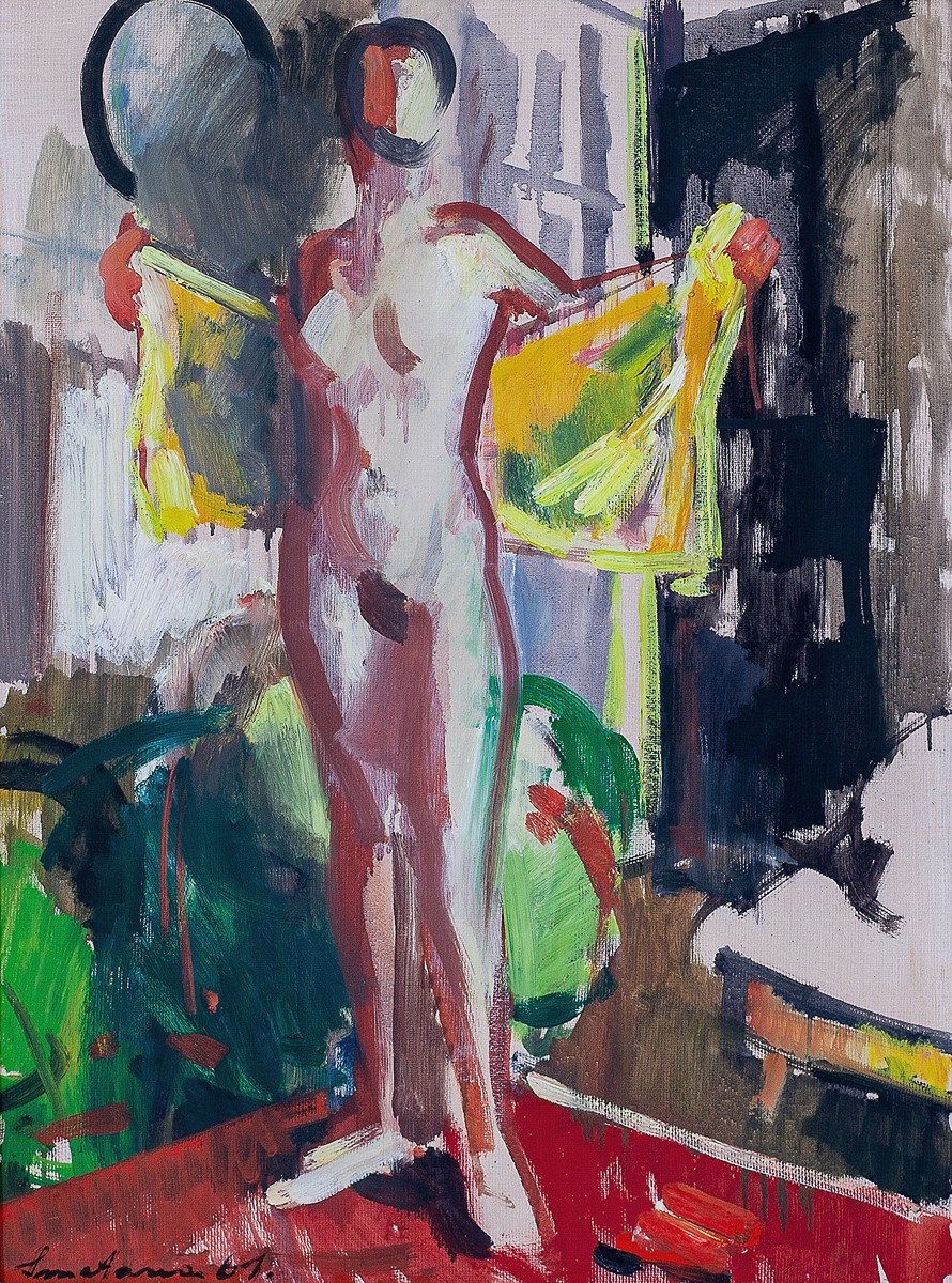 Jan Smetana (1918 - 1998) - Akt se žlutým ručníkem