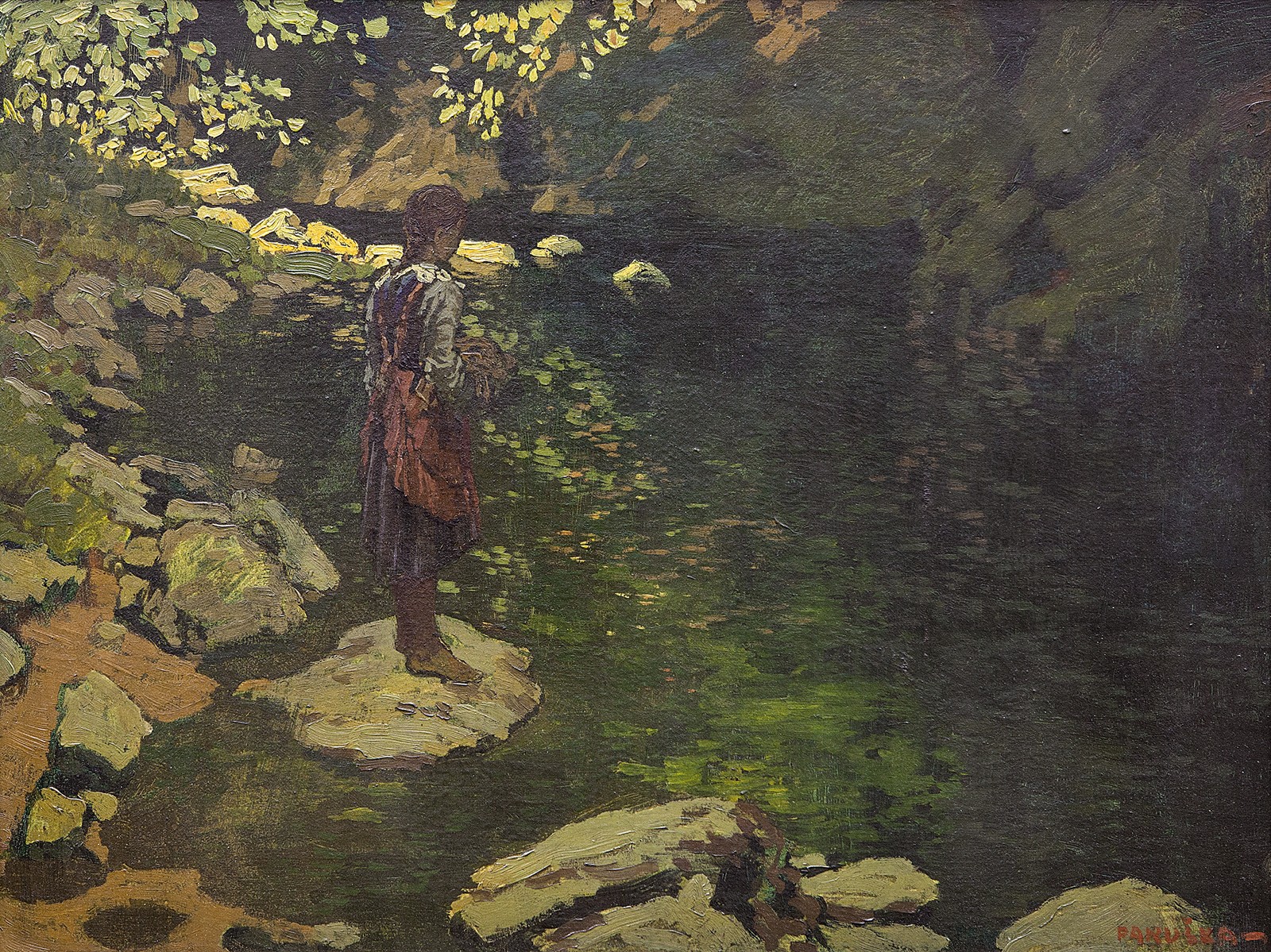 Jaroslav Panuška (1872 - 1958) - Děvče u vody