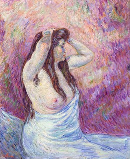 Armand Guillaumin (1841 - 1927) - Jeune femme nue drapée