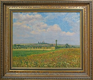Josef Holub (1870 - 1957) - Pohled z Chvatěrub na Hrombabu v Kralupech