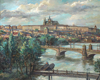 Emanuel Knížek (1889-1959) - Pohled na Pražský hrad