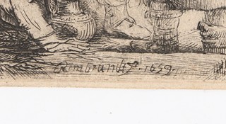 Rembrandt Harmensz van Rijn (1606-1669) - Petr a Jan uzdravují chromého u chrámové brány