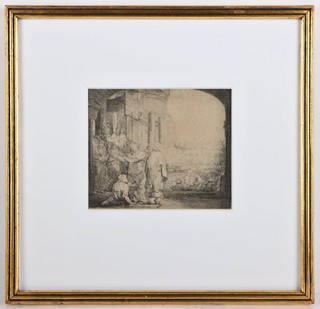 Rembrandt Harmensz van Rijn (1606-1669) - Petr a Jan uzdravují chromého u chrámové brány