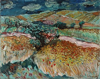 František Vobecký (1902 - 1991) - Krajina s obilným polem a kvetoucími máky