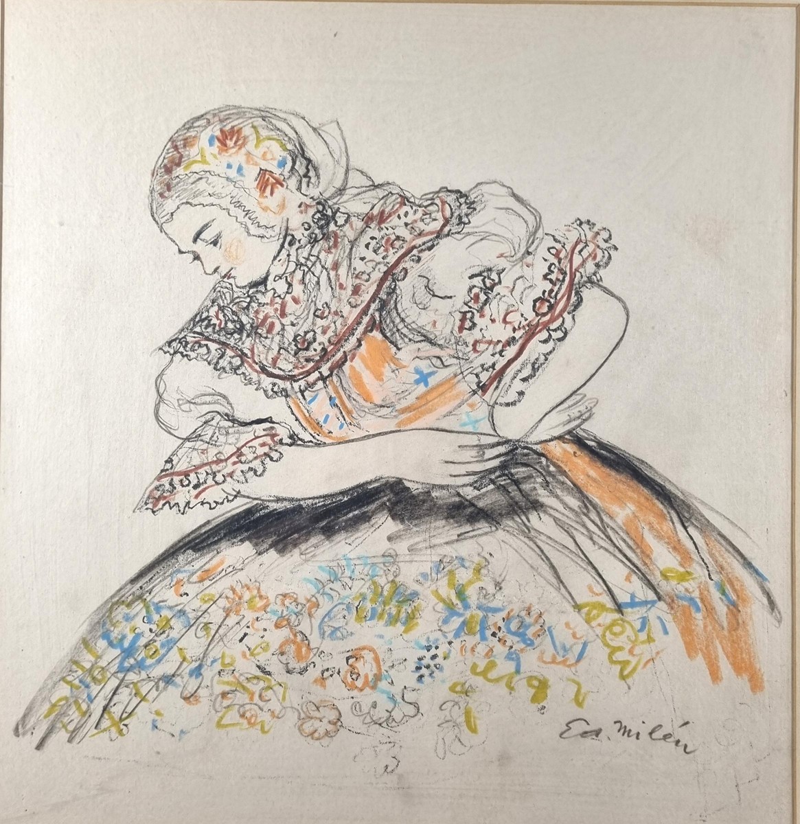 Eduard Milén (1891 - 1976) - Dívka v kroji
