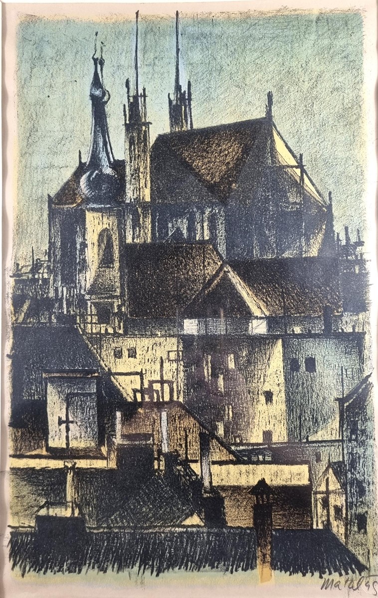 Bohumír Matal (1922 - 1988) - Kostel sv. Petra a Pavla 1945