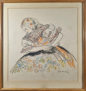 Eduard Milén (1891 - 1976) - Dívka v kroji