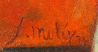 František Malý (1900 - 1980) - Akt ženy s květinovým pozadím