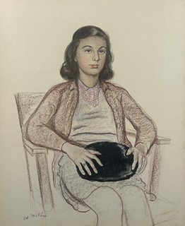 Eduard Milén (1891 - 1976) - Dívka v červeném svetříku