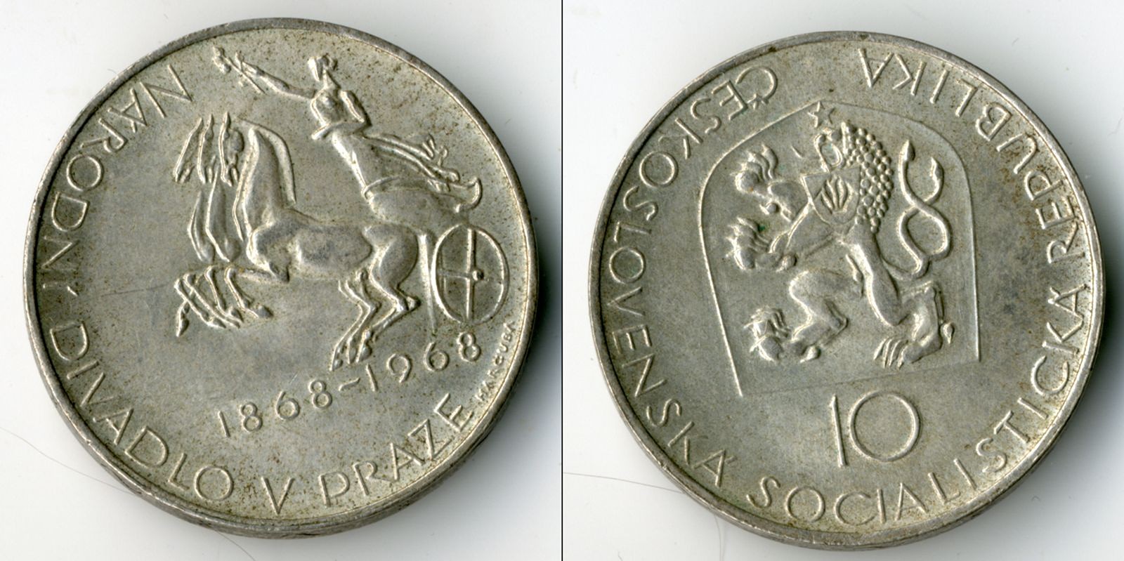 Stříbrná mince - 10 Kčs Československo 1968