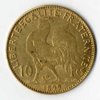 Zlatá mince - 10-ti frank - Francie 1899