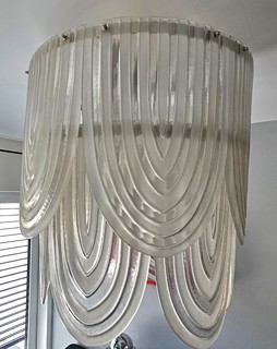 Murano - Murano - Art deco lustr, ručně foukané čiré sklo, Itálie, 50. léta 20. st.