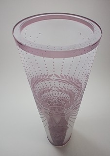 Romain Erté (1892 - 1990) - Art deco skleněná váza Diana, Erte je často považovaný za otce stylu art deco