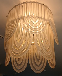 Murano - Murano - Art deco lustr, ručně foukané čiré sklo, Itálie, 50. léta 20. st.