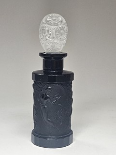 Heinrich Hoffmann (1875 - 1939) - Art deco flakon z černého opakního skla - Hoffmann & Curt Schlevogt