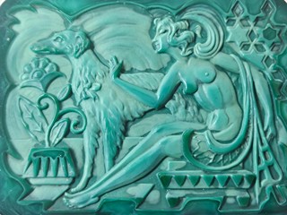 Curt Schlevogt - Vzácná art deco krabička z malachitového skla, Ingrid Glass