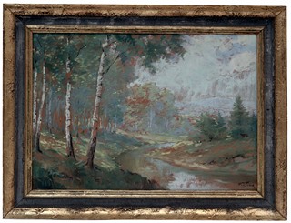 Alois Fišárek - Březový háj s potokem
