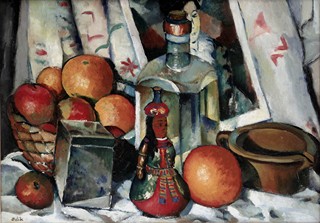 Emil Orlik - Zátiší s ovocem a lahví