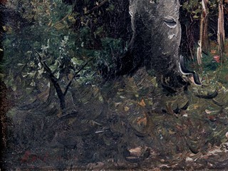 Adolf Kaufmann - Lesní cesta při západu slunce