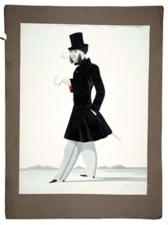 Melchiorre Delfico - Karikatura - pan Lenzoni