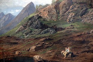 Bedřich Havránek - Horská krajina s figurální stafáží