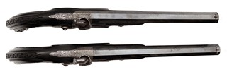 Párové perkusní pistole v kazetě, Imbert, Marseille