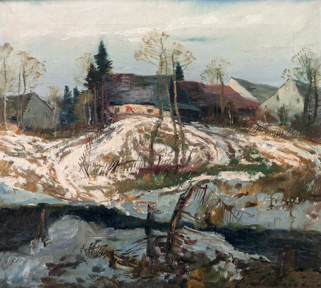 Josef Jiří Kamenický (1910 - 1981) - Zimní náves