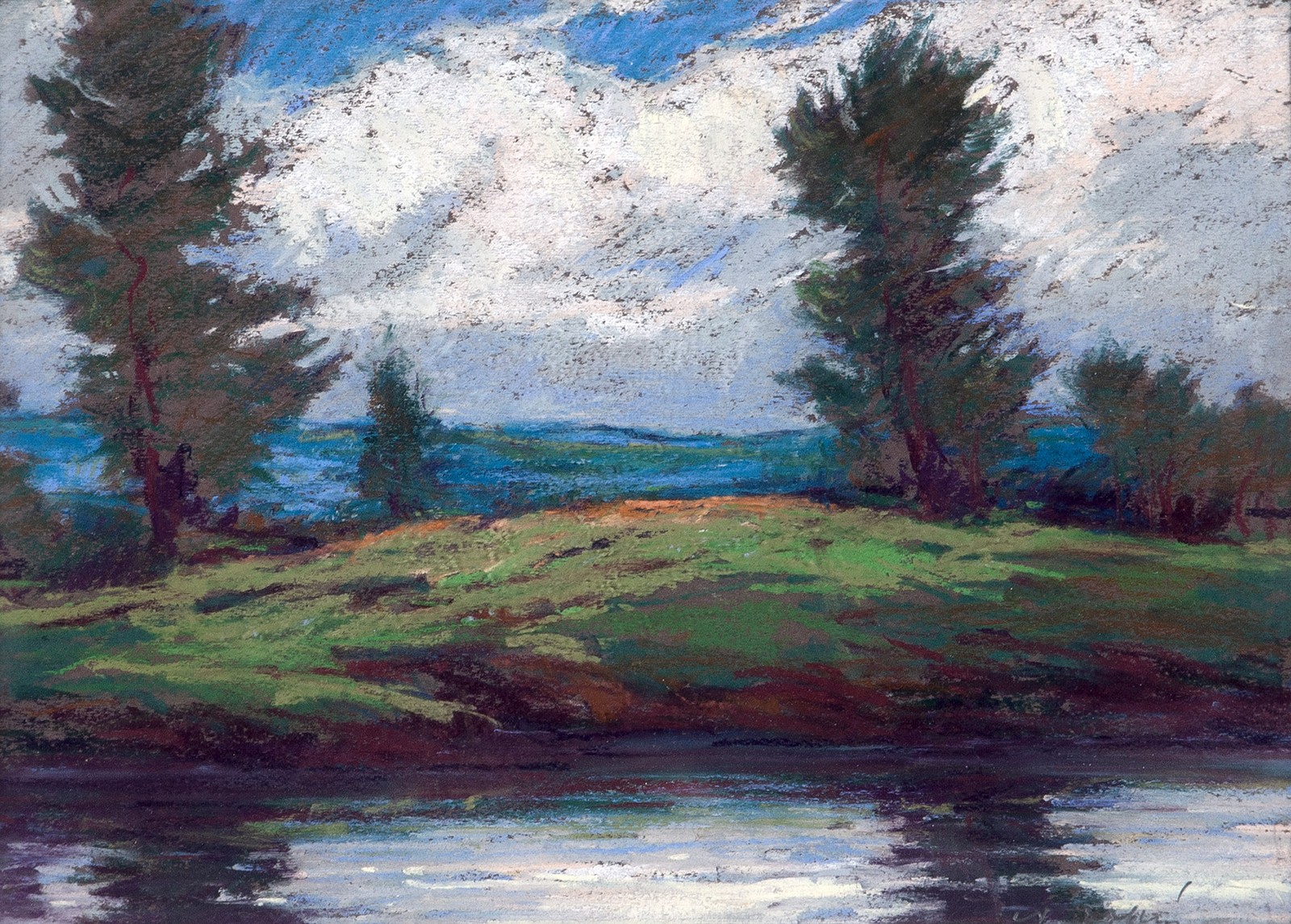František Viktor Mokrý (1892 - 1975) - Krajina s řekou