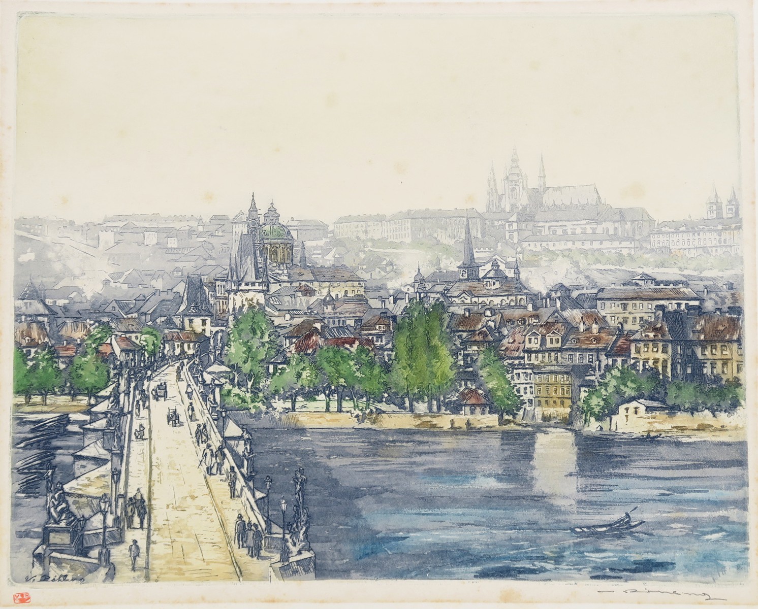 Vladislav Röhling (1878 - 1949) - Pohled na Hradčany