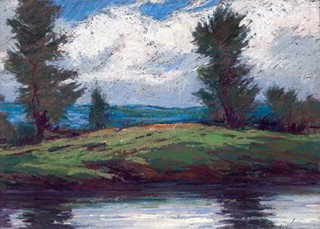 František Viktor Mokrý (1892 - 1975) - Krajina s řekou