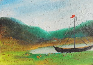 Josef Dlabal (1920 - 2004) - Loďka v zátoce
