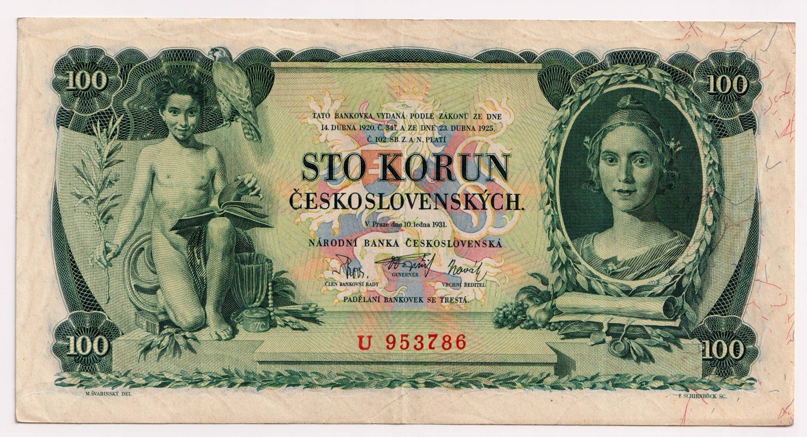 100 KORUN ČESKOSLOVENSKÝCH