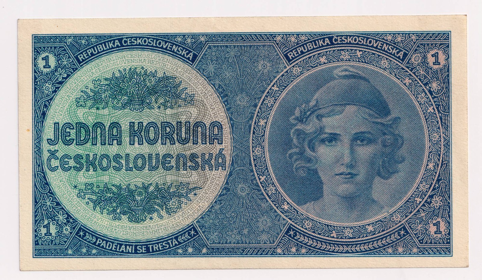 1 KORUNA ČESKOSLOVENSKÁ „MOBILIZAČNÍ“