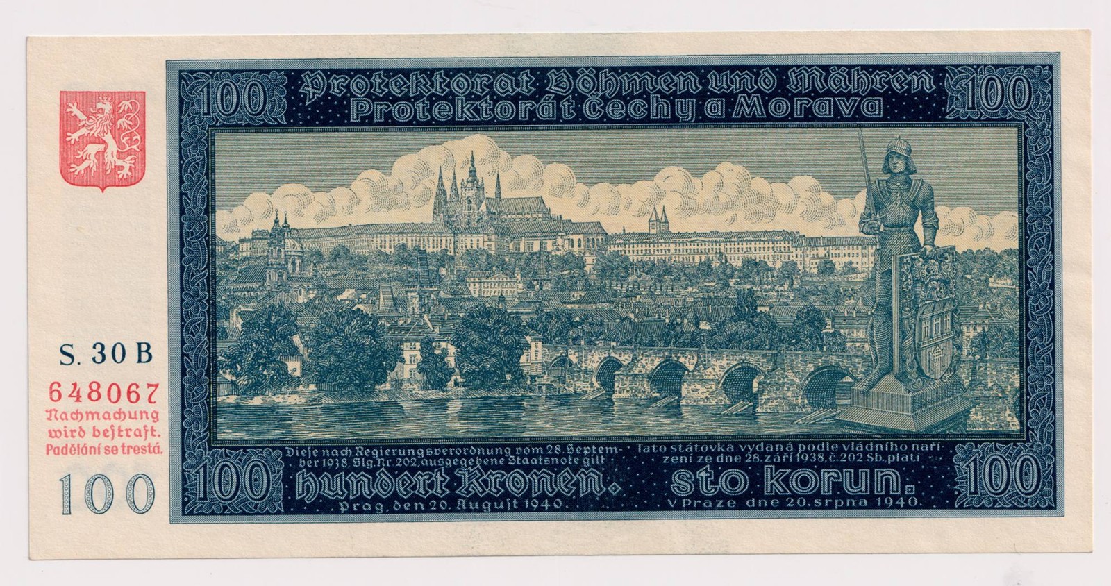 100 KORUN ČESKOSLOVENSKÝCH