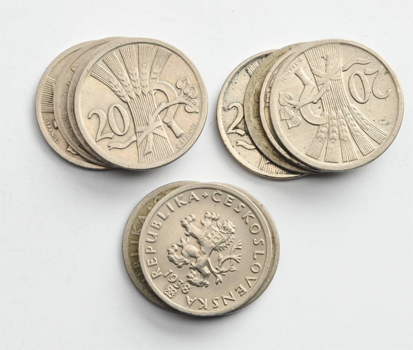 11 OBĚŽNÝCH MINCÍ: 20 HALÉŘŮ
