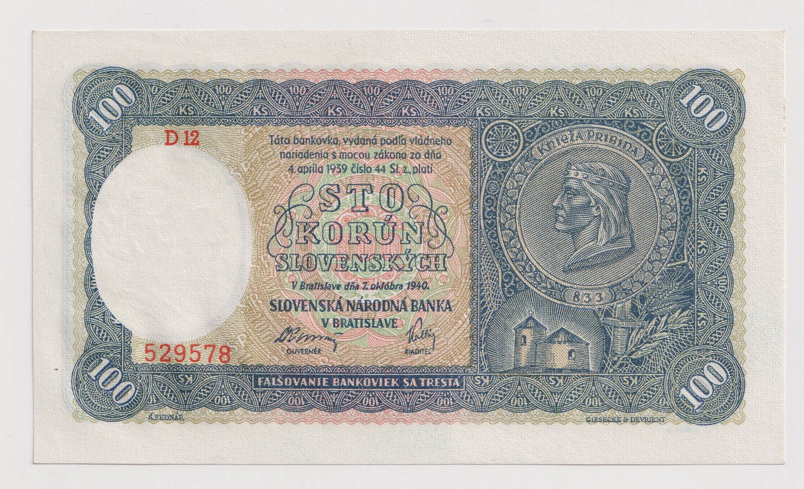 100 KORUN SLOVENSKÝCH