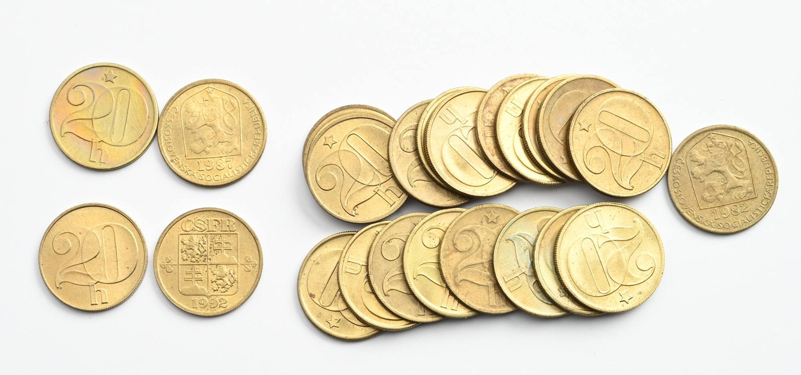 24 OBĚŽNÝCH MINCÍ: 20 HALÉŘŮ