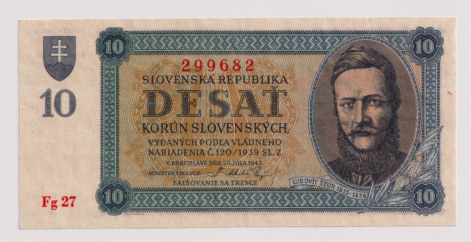 10 KORUN SLOVENSKÝCH